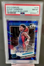 2023-24 Panini Donruss Rated Rookie Ausar Thompson Holo Blue Laser Auto /25 RC