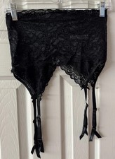     Coquette Black Lace Wide Garter Belt One Size    