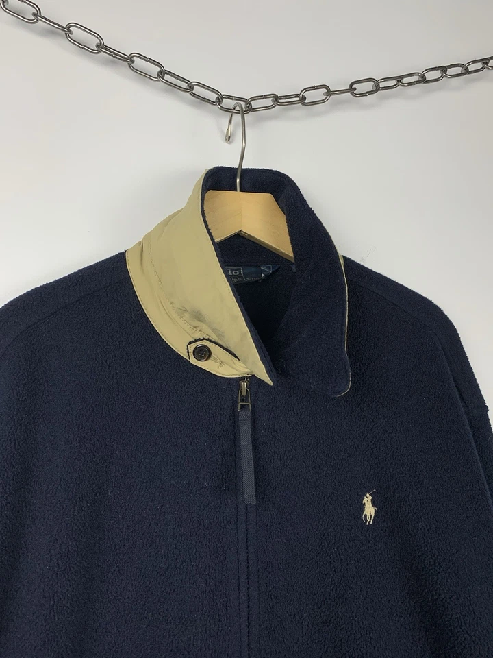 Vintage Polo Ralph Lauren Bomber Jacket Men's XL Sherpa Fleece Full Zip Made USA - Image 4 of 4