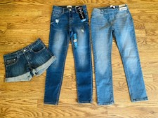 Girls Denim Lot of 3 Pieces Old Navy Jordache Pop Jeans Shorts Size 12 NWT