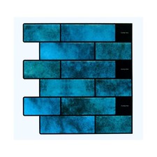 Mosaicowall Blue Peel and Stick Wall Tile Sticker Backsplash, DIY Home Decor