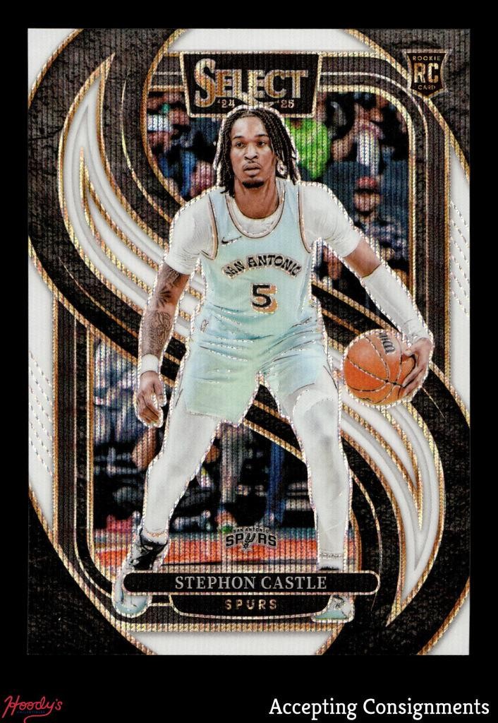 2024-25 Select Premier Level White Wave Prizms #175 Stephon Castle ROOKIE RC /99