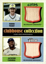 2025 Topps Heritage Dual Player Relic Robin Yount Jackson Chourio HN /76 - NM-MT