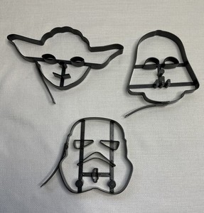 Star Wars Cookie Cutters Pancake Rings Large Metal Set of 3 Storm Trooper Yoda