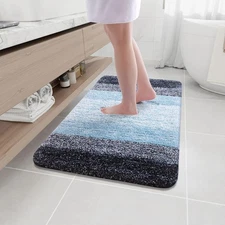 Arotive Microfiber Bathroom Rugs, Shaggy Soft and Absorbent Bath Rug, Non-Slip