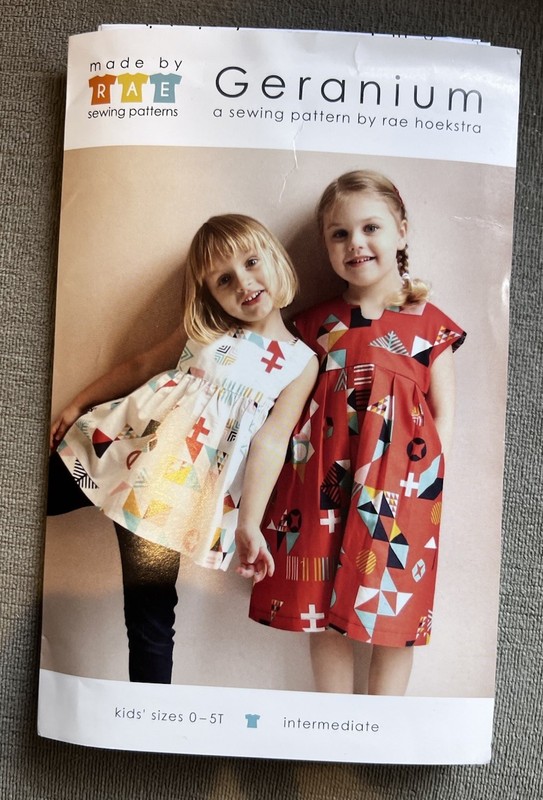 Geranium Toddler Dress Top Pattern Rae Hoekstra Sz 0-5T Uncut Intermediate skill