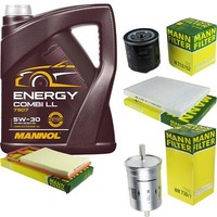 MANN-FILTER Inspektionspaket Mannol 5L Energy Combi Ll 5W-30 FüR Seat Leon 1.6