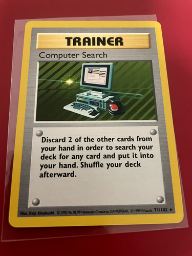 1999 shadowless pokemon card- Trainer card: Computer Search- no.71/102- LP