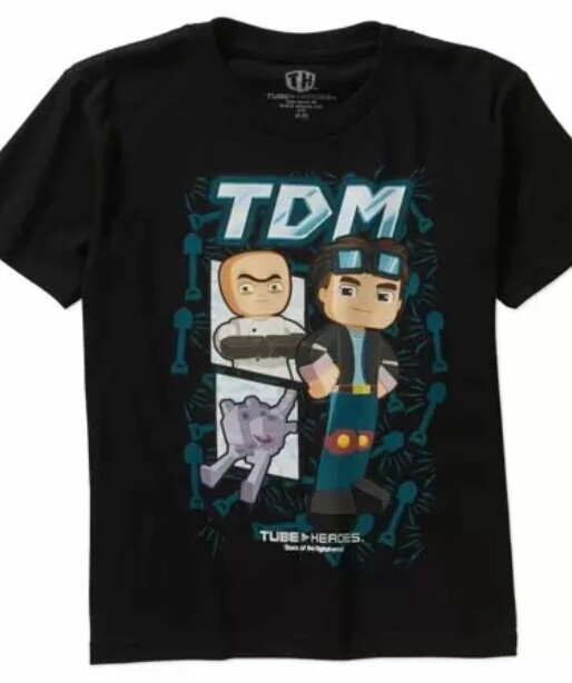 TUBE HEROES Shirt Boys 4/5 NeW Dan TDM Stars of the Digitalverse T-Shirt NWT