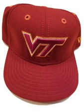 Vintage Virginia Tech Logo Burgundy FITTED Hat by New Era MADE IN USA