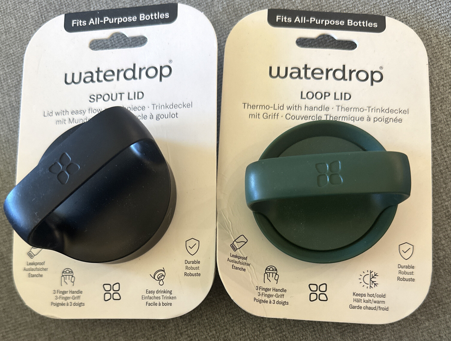 New Waterdrop Stainless Tea Tumbler Water Bottle 20 Oz/600ml & 2 Extra Lids