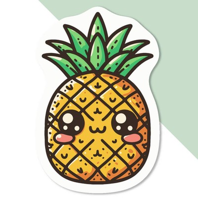 Aufkleber Sticker ''Kawaii Ananas'' (DW045640)