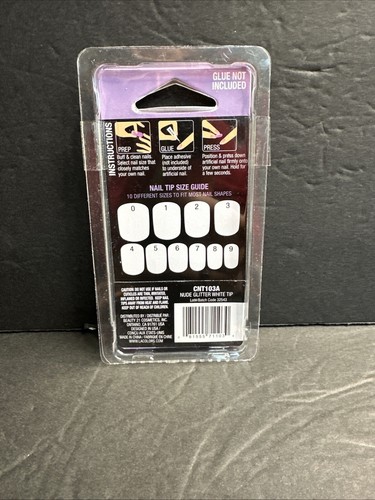 LA Colors Classy Nails Nude French White Tip Silver Glitter Stripe 25 Pieces NEW - 第 10/10 張圖片