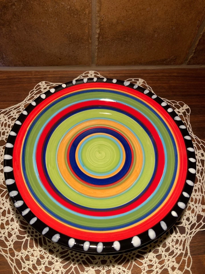 Gibson Elite Pueblo Springs 8" Salad Plates SET -4 Multi-colored Southwest - Image 2 of 4