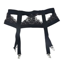 Victoria's Secret Garter Belt Black Strappy Lace M/L NWOT Medium Large