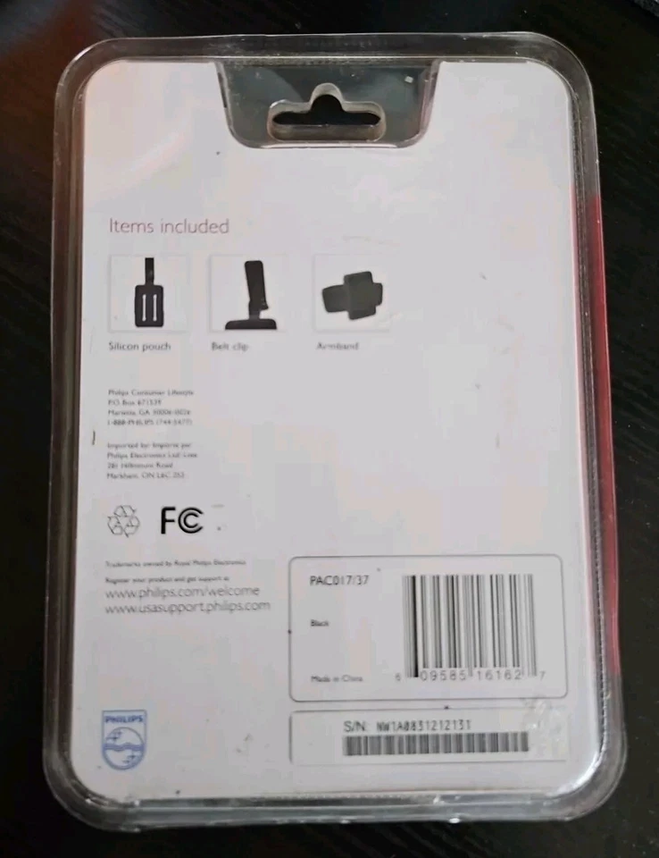 Phillips GoGear Move Pack PAC017 Belt Clip Armband Pouch Black NEW - Image 2 of 2