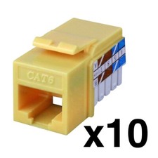 Construct Pro Cat6 RJ-45 Keystone Jack 10 Pack, Yellow