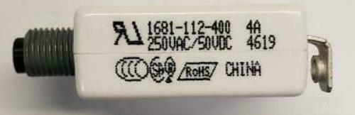 1681-112-400 Push to Reset Circuit Breaker, 4 Amps, Bent Screw Terminals