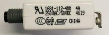 1681-112-400 Push to Reset Circuit Breaker, 4 Amps, Bent Screw Terminals