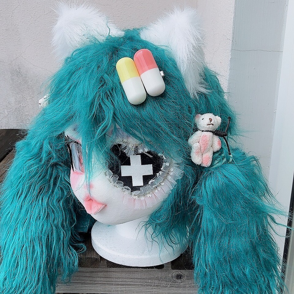 Premade Fursuits Head Gothic Lolita Headpiece Cosplay Costumes Full