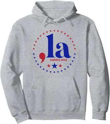 Comma La Kamala Harris For President 2024 Funny Unisex Hooded Sweatshirt