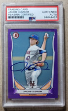 Jacob DeGrom Signed 2014 Bowman Purple PSA/DNA Certified Auto Mets Autograph