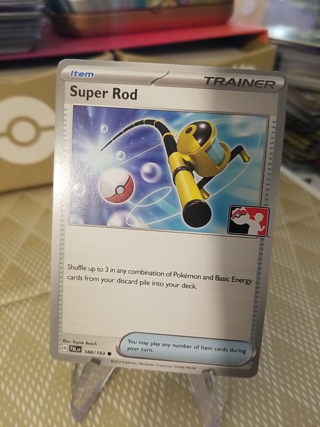 Super Rod Pokemon Prize Pack Series 4 Promo Pokemon Card NM/LP Play Stamp