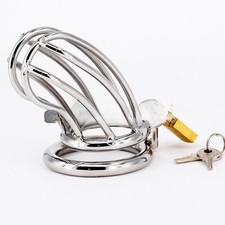 Men Metal Lock Male Chastity Devices Stainless Steel Metal Chastity Cage