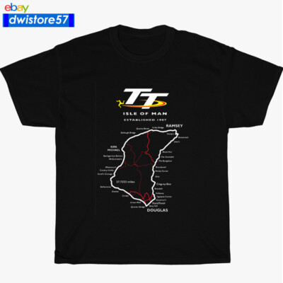 New Isle of Man TT Racing Track Map Island Logo Many Color Unisex T-Shirt S-5XL