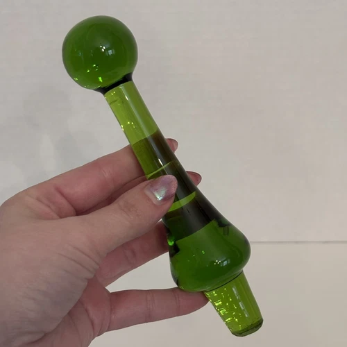 HTF Vintage MCM Blenko Glass STOPPER For Wayne Husted 6311L Decanter In Olive