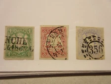 BAVARIA Scott: 15, 16, 17 ALL THIN, USED, Lot21, Cat $33.40