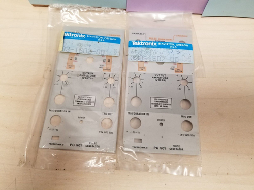 NEW! LOT OF 2 Tektronix PG501 Plug-In Front Aluminum Panel #B397