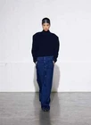 BNWT TIBI Classic Indigo Denim Barry Jean Dark Blue Trousers Pants Wide Side 24