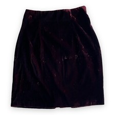 Vintage 80s Deep Burgundy Crushed Velvet RAMPAGE skirt Size XS
