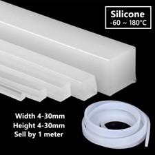 White Solid Silicone Rubber Sealing Strip Square Bar Waterproof High Temp Gasket