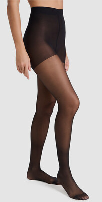 $34 Stems Women Black Sheer Tights with Stretch Control Size M