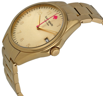 Kate Spade 1YRU0030 New York Seaport Champagne Dial Gold Tone Women\'s Watch Kate Spade Metro Gold-Tone Champagne Bottle Watch Beige Leather main image 2