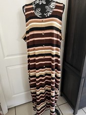 Women’s No Boundaries Plus Neutral Striped Button Dress 4X