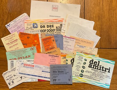 Original Concert Tickets Artists (Beginning With D) Select From Dropdown List