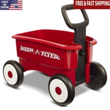 Red 2-in-1 Push Pull Wagon XL Storage Adjustable Handle Radio Flyer 1-4 Years US