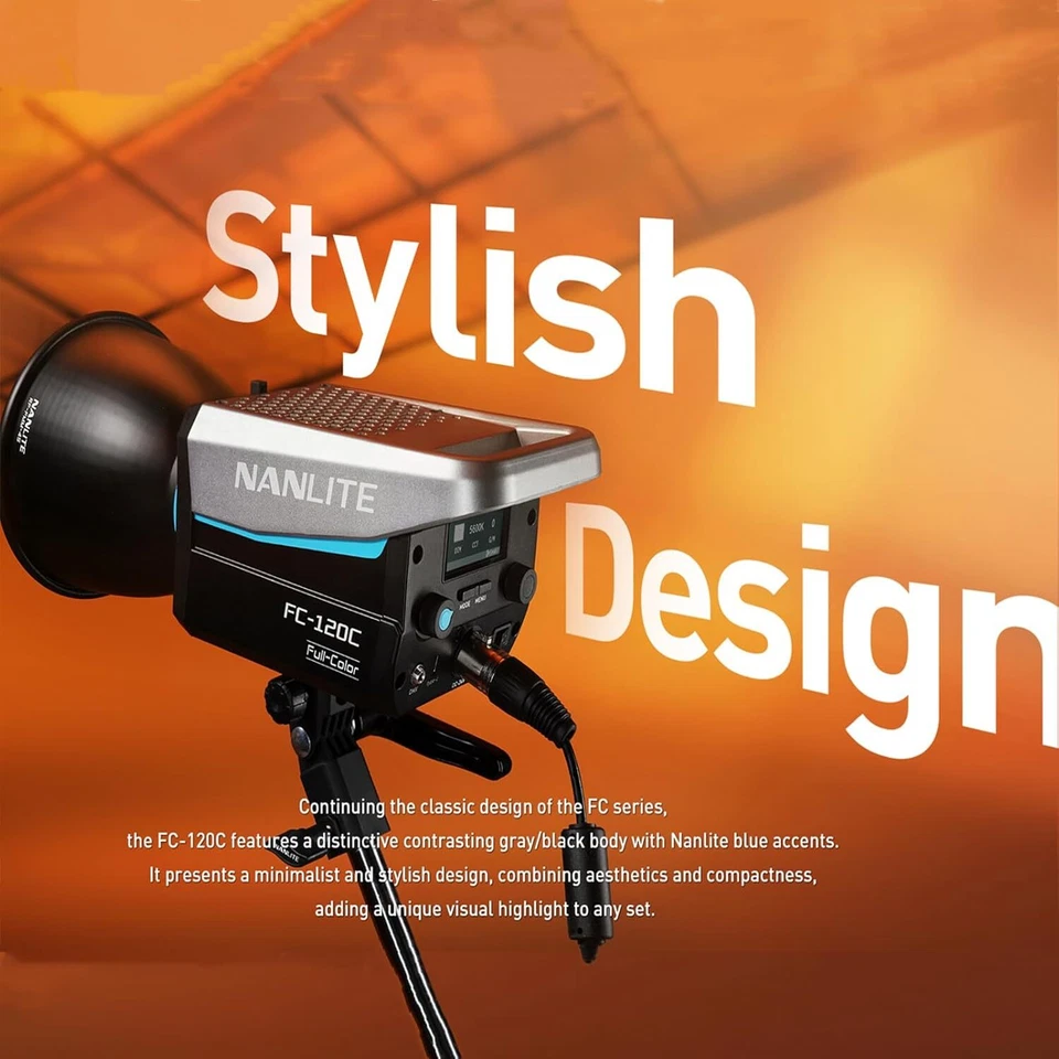 Nanlite FC-120C LED Video Light RGBW Full Color 2700K-7500K Photography Lighting - Image 3 of 4