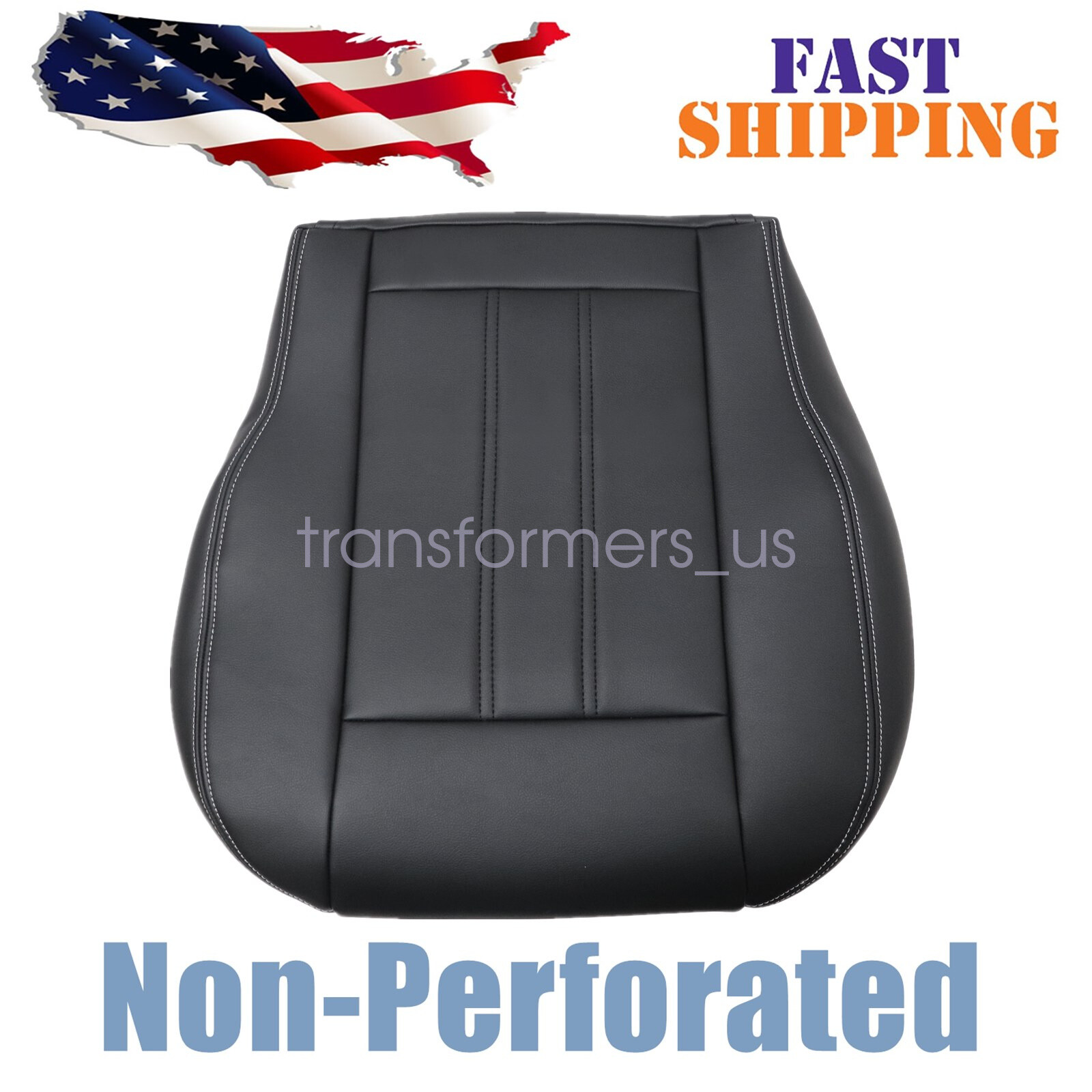 For 2008-2016 Chrysler Town & Country Bottom Seat Cover Black Non-Perforated