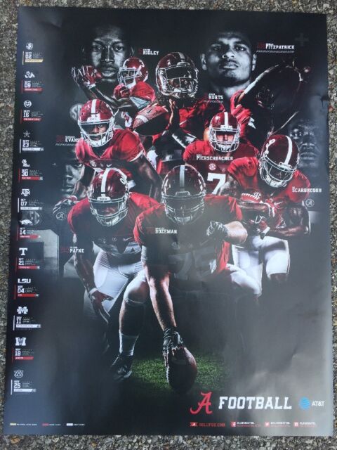 2017 Alabama Crimson Tide Football Schedule Poster Jalen Hurts Scarborough 6
