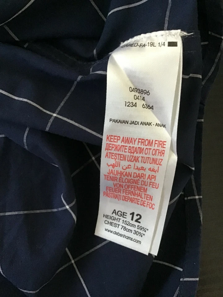 Jasper Conran Camicia da bambino a quadretti Cotone Maglia blu manica corta 12  - Imagen 4 de 4