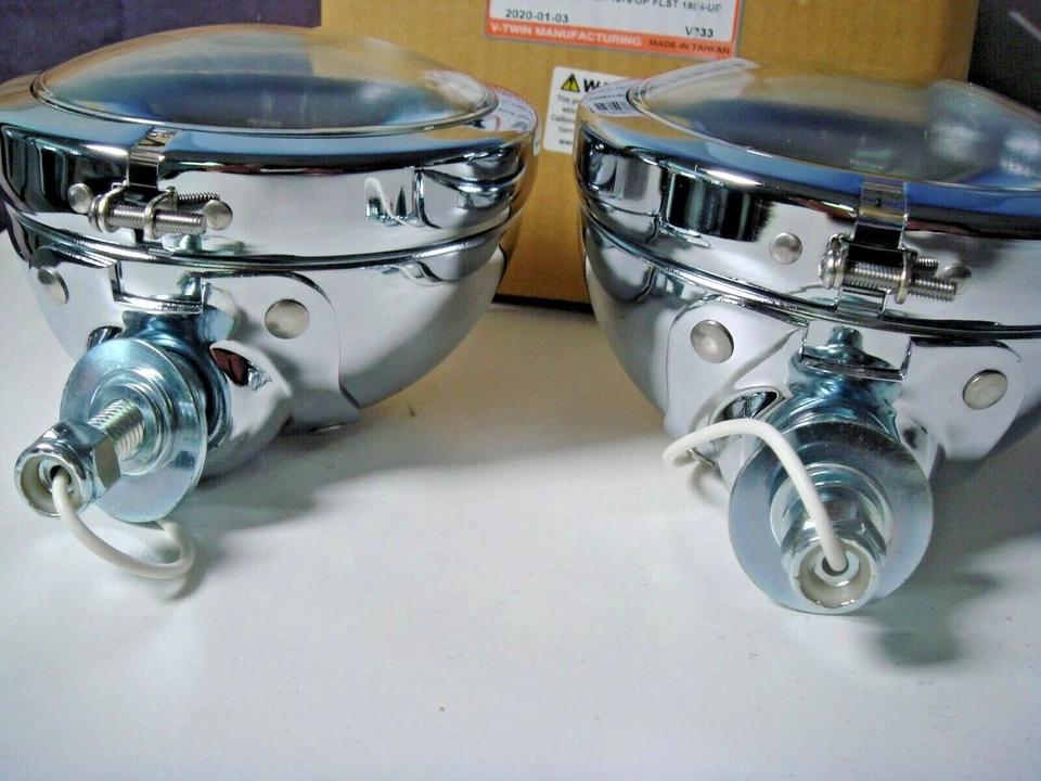 Lámparas de punto Harley cromadas 1964-1984 FLT 79 arriba FLST 84-Up V-Twin 33-0066 - Y2 Foto 3 de 4