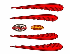 FLEXIBLE FLYER DECALS WATER SLIDE WHITE BACKING FOR STREERING 2 SIZES LG @  SM