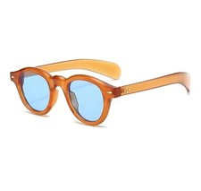 Fashion Small Round Sunglasses Women Retro Clear Ocean Lens Shades UV400 Men Riv