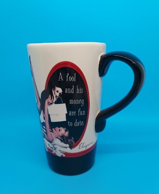ELVGREN PINUP MUG   ''A Fool And His Money Are Fun To Date'' Vintage Vixen Ceramic