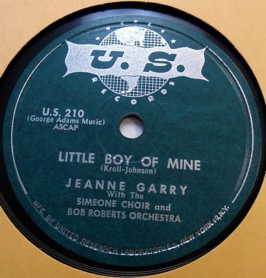 JEANNE GARRY 10'' Little boy of mine / Sweet potato hill US 1951 obscure pop w107