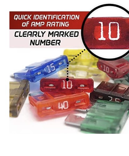 120 Assorted Car Truck Standard Fuses, White Mark - Picture 5 of 10